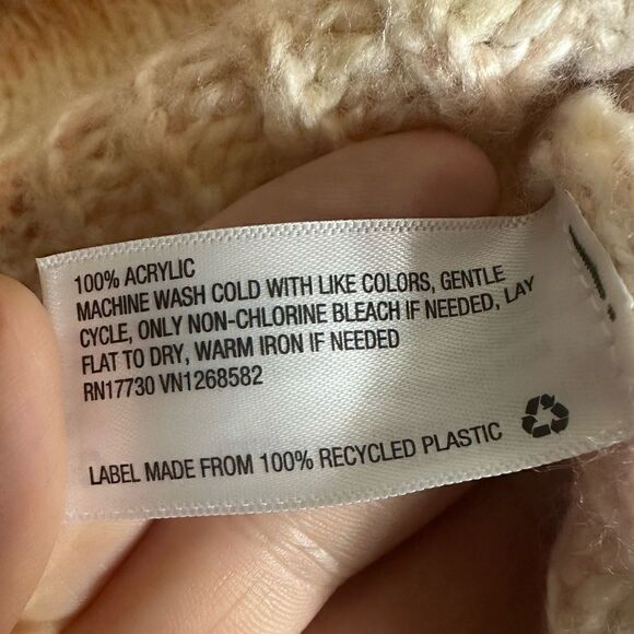 NWT Wild Fable Target Pink Peach Cream Puff Sleeve Knit Sweater Medium 📦 - Picture 7 of 8